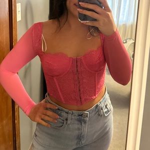 Long sleeve corset top from white fox boutique